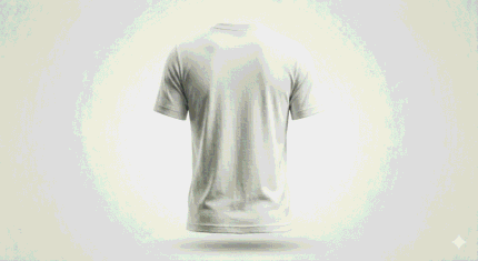 Custom DTF printed white t-shirt back view ghost mannequin 240 GSM cotton CustomEdCreate
