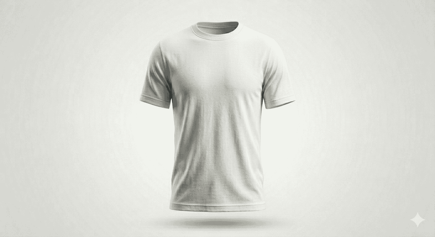 Custom DTF printed white t-shirt front view ghost mannequin 240 GSM cotton CustomEdCreate