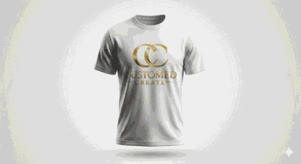 Custom DTF printed white t-shirt front view heavyweight cotton
